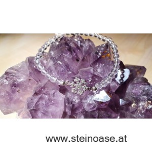 Armband Bergkristall + Schneeflocke